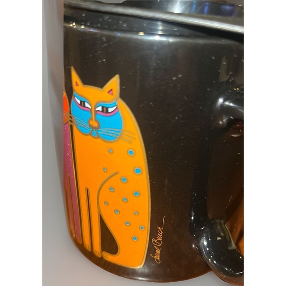 VTG 80S Laurel Burch Siamese Cats Tea Caddy Utensil Holder Japan Cat Art Kitchen - Picture 9 of 11